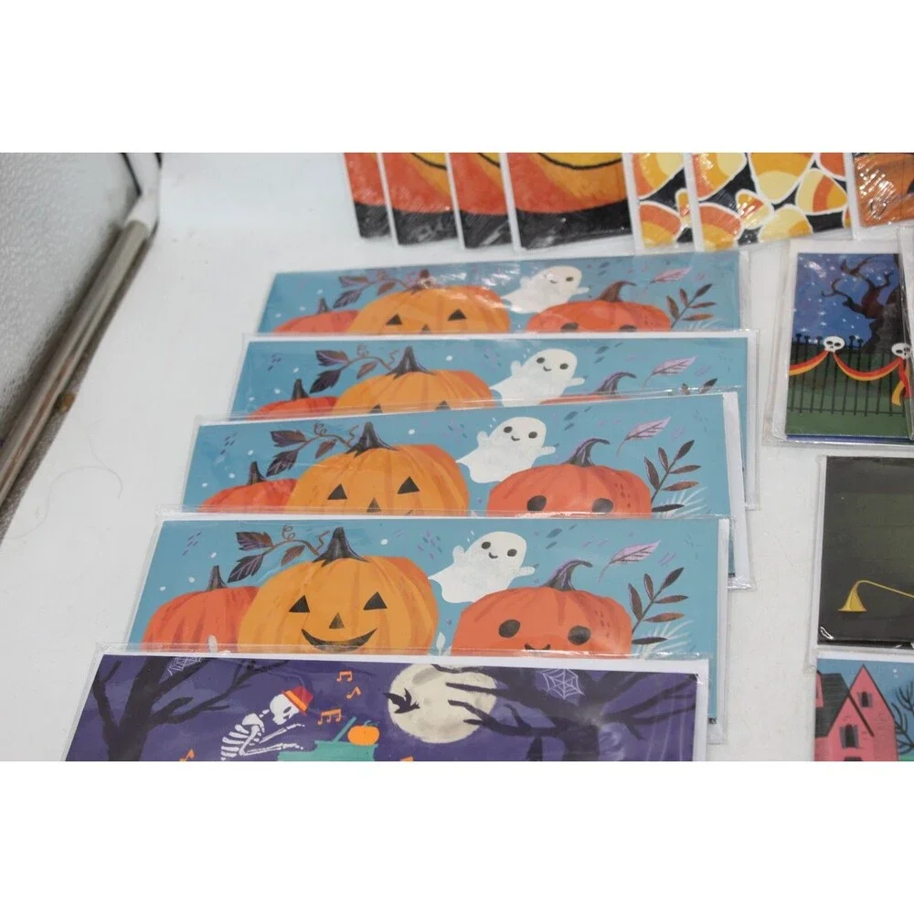 Lot of 62 Total Halloween Panoramic Pop Up Greeting Cards/Regular/Treat Bags NEW